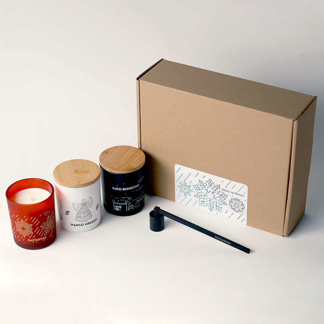 Trio Soy Candle Gift Set with trimmer or snuffer