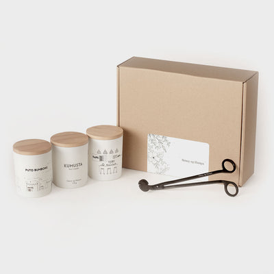 Trio Soy Candle Gift Set with trimmer or snuffer